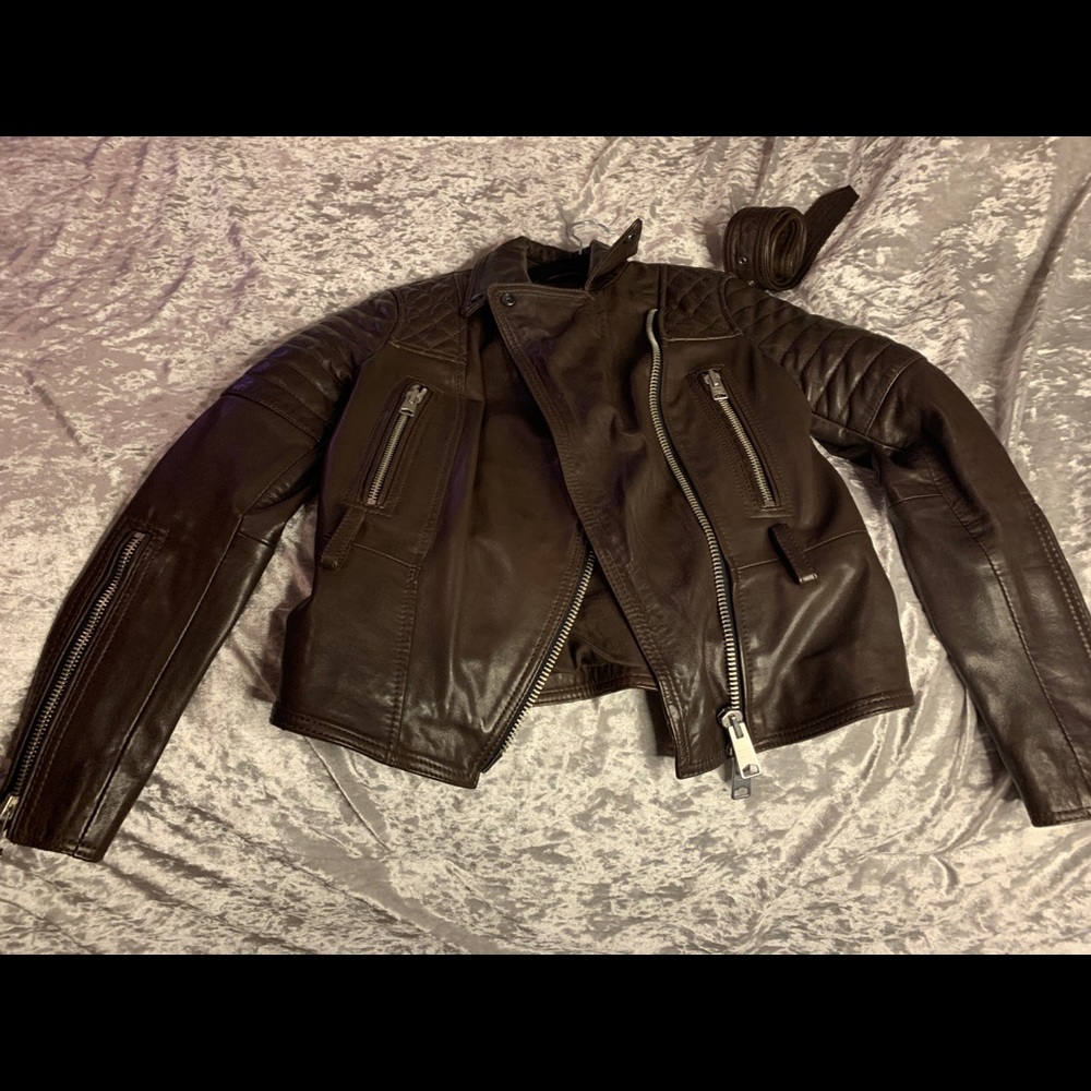 All Saints Bryden Oxblood Leather UK 6 US 2 NWT